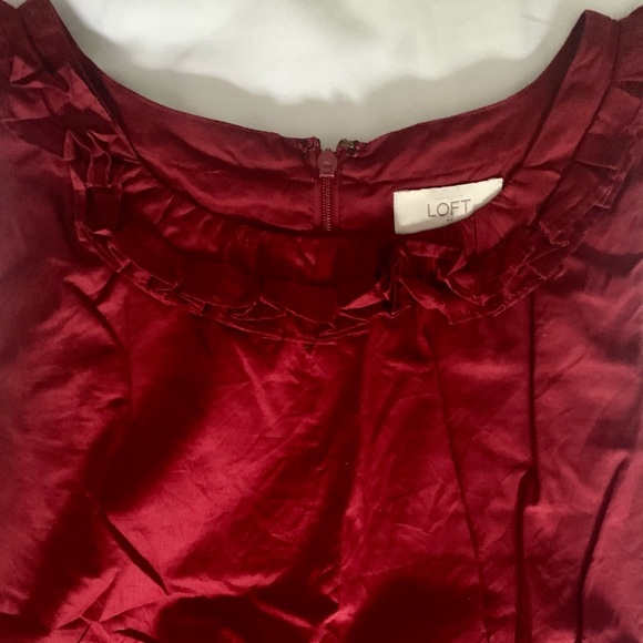 LOFT BRICK RED DRESS - Picture 2 of 3